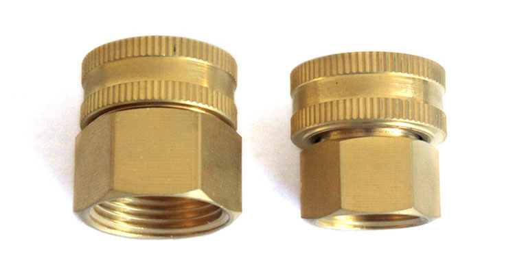 Dual Female Mosiądz Swivel Hose Connector